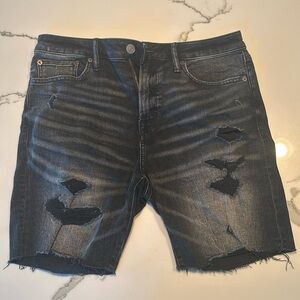Black denim American Eagle, next level air flex size 32 distressed shorts